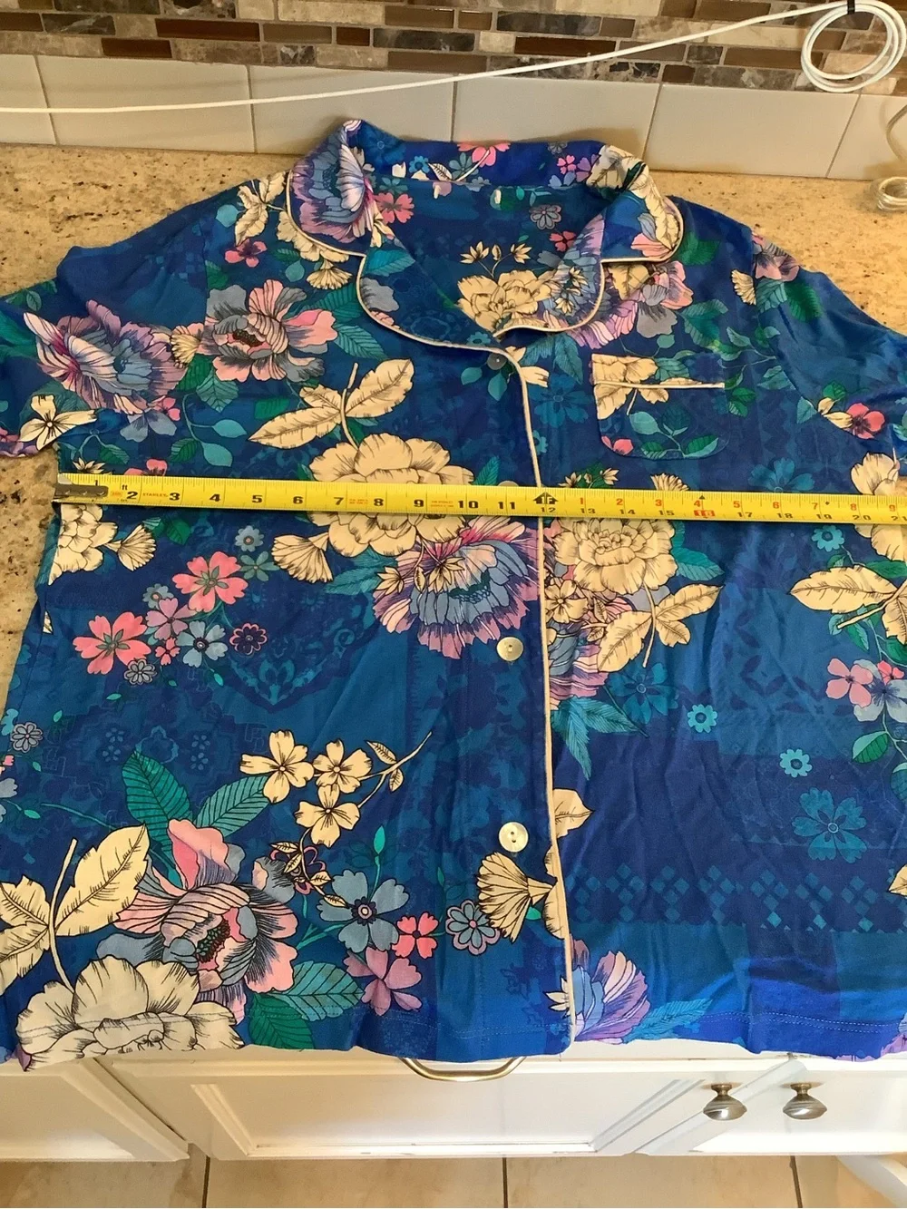 Johnny Was Blue Floral Pajama Set